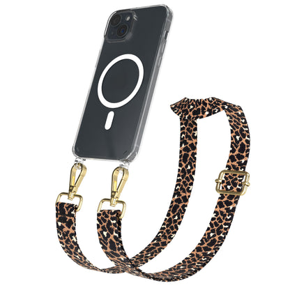 iPhone 15 Plus MagSafe Handykette mit verstellbarem Boho Band Set 