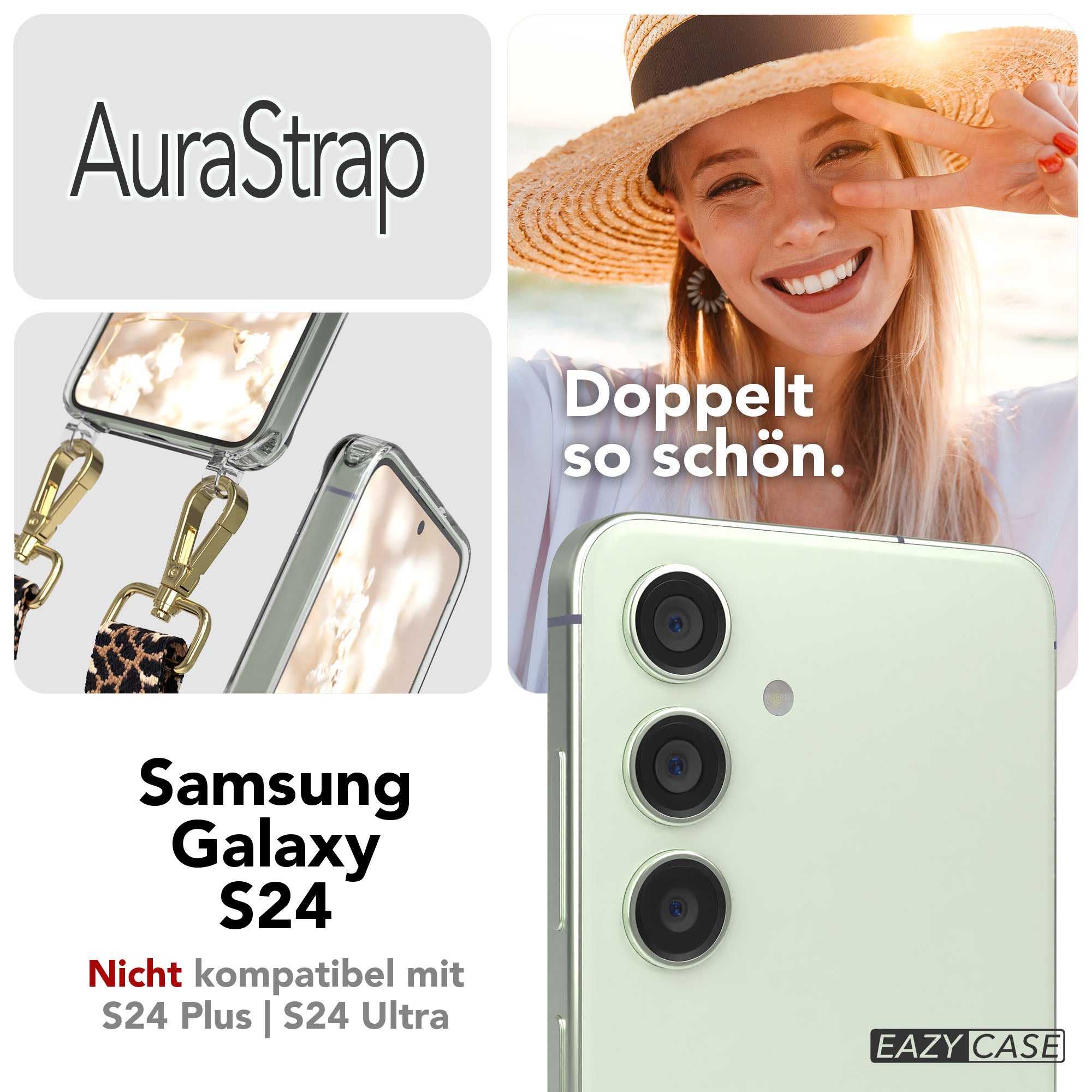 Samsung Galaxy S24 Handykette MagSafe mit verstellbarem Boho Band Set 