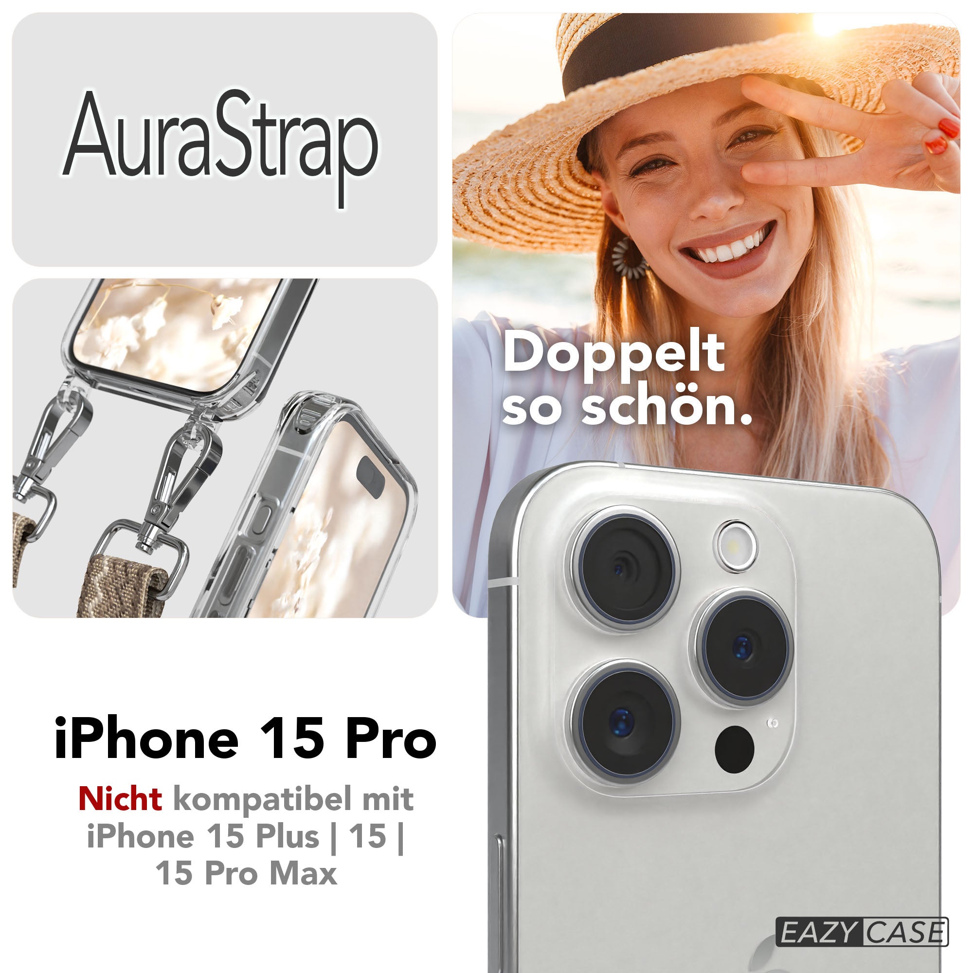 Apple iPhone 15 Pro Handykette MagSafe mit Boho Band EAZY CASE Neck Strap 