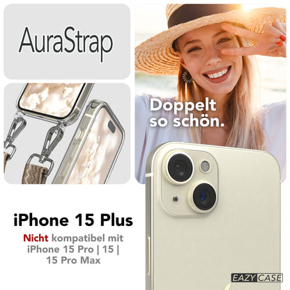 iPhone 15 Plus MagSafe Handykette mit verstellbarem Boho Band Set 