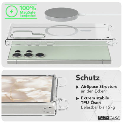 Samsung Galaxy S24 Ultra Handykette mit MagSafe Halterung und Boho Band 