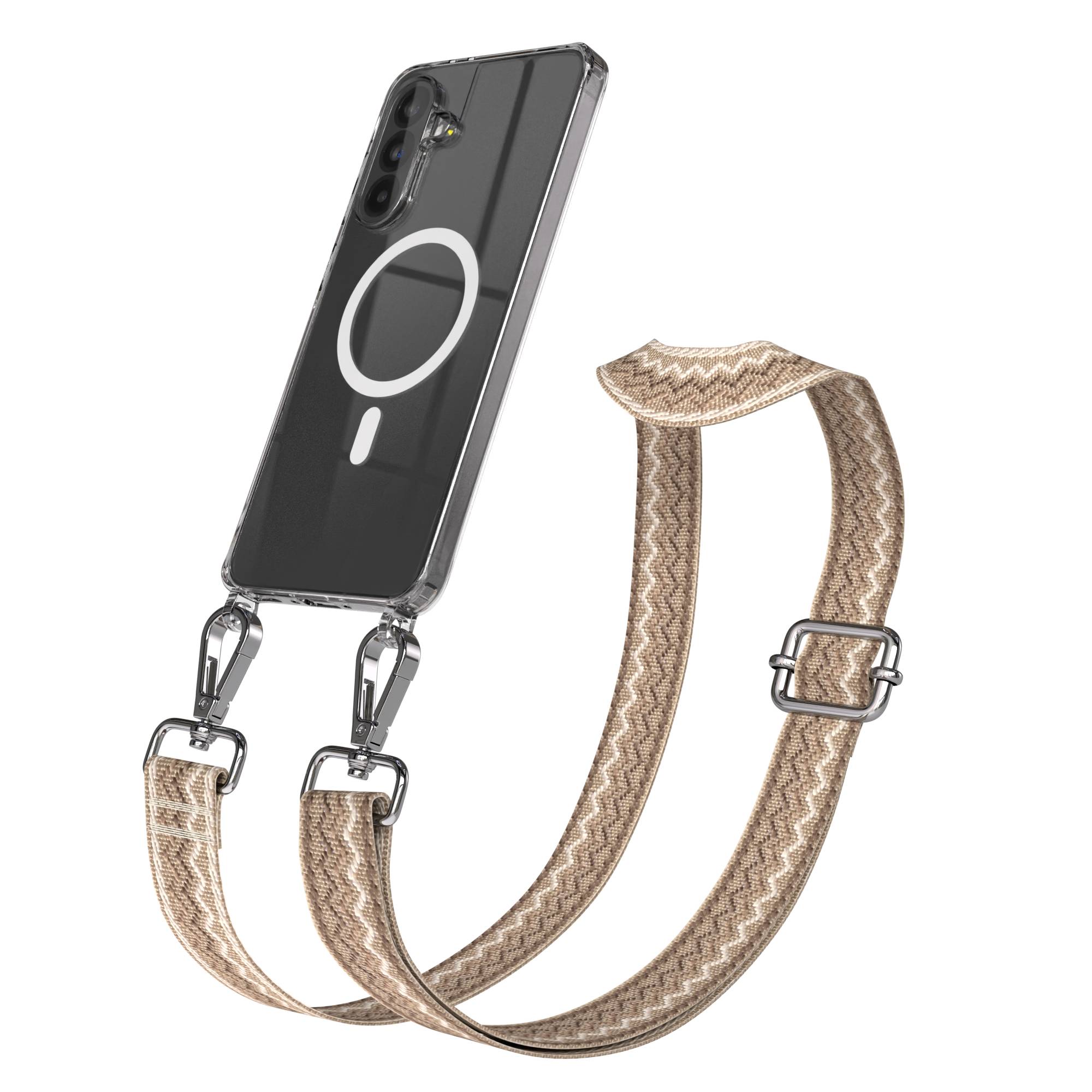 Samsung Galaxy A56 Handykette mit MagSafe Hülle und verstellbarem Boho Trageriemen 
