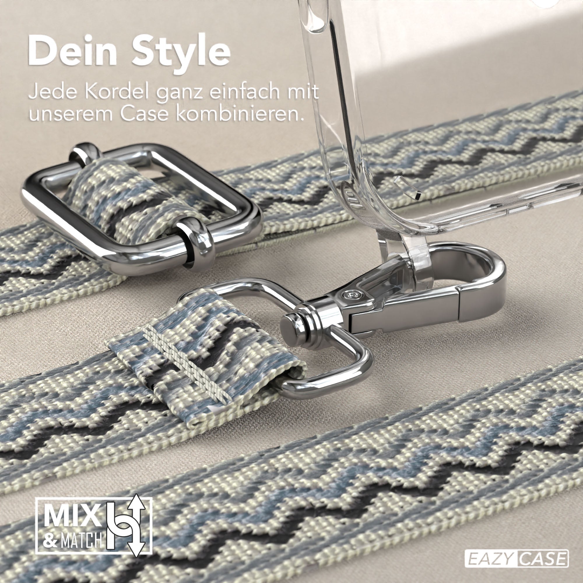 iPhone 16 Pro Max Handykette mit MagSafe Boho Band verstellbar 
