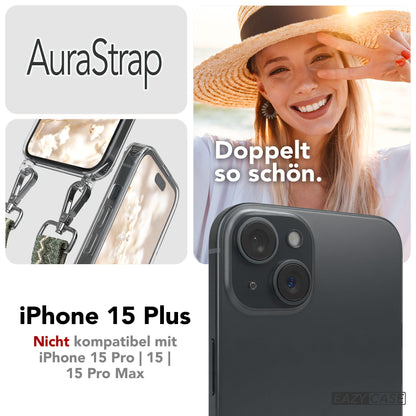 iPhone 15 Plus MagSafe Handykette mit verstellbarem Boho Band Set 