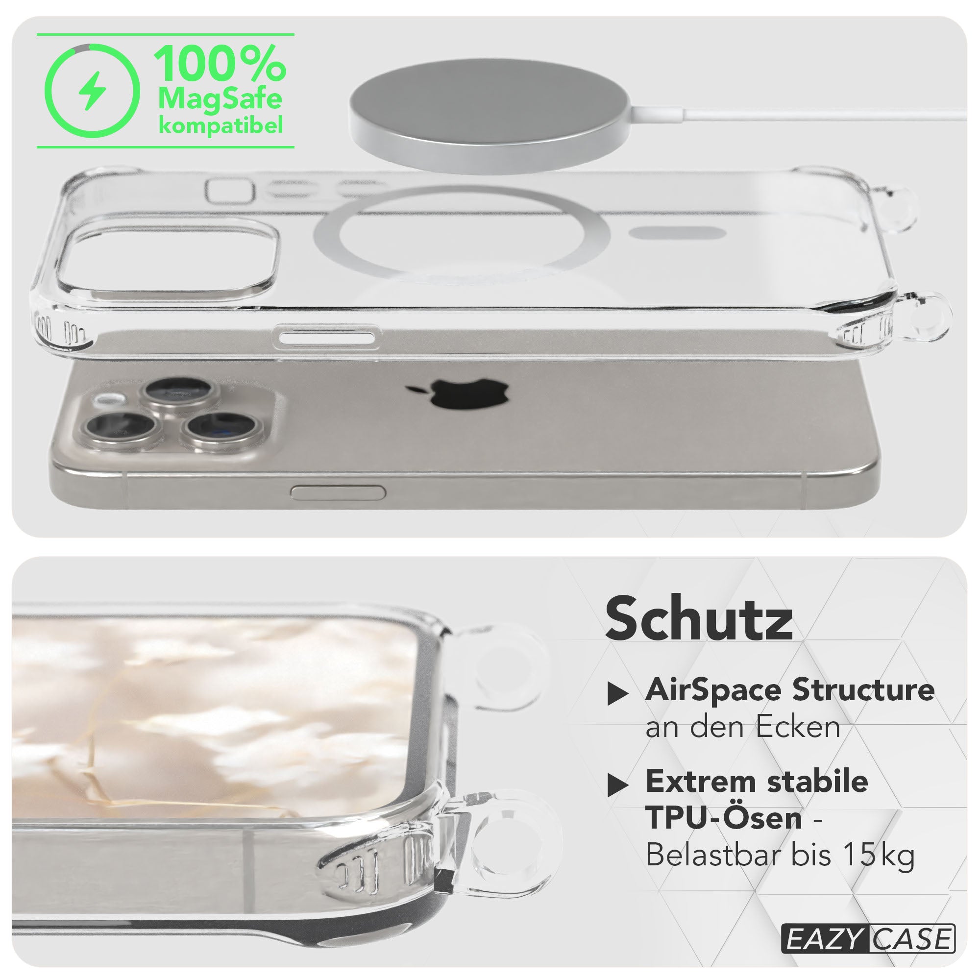 iPhone 15 Pro Max Handykette MagSafe mit Boho Band verstellbar 