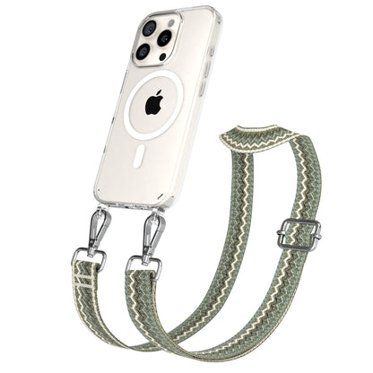 iPhone 16 Pro MagSafe Handykette mit Boho Band verstellbar 