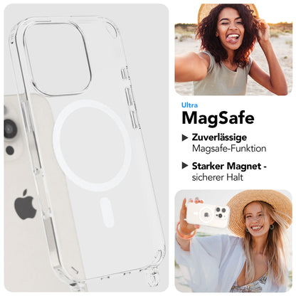 iPhone 16 Pro MagSafe Handykette mit Boho Band verstellbar 