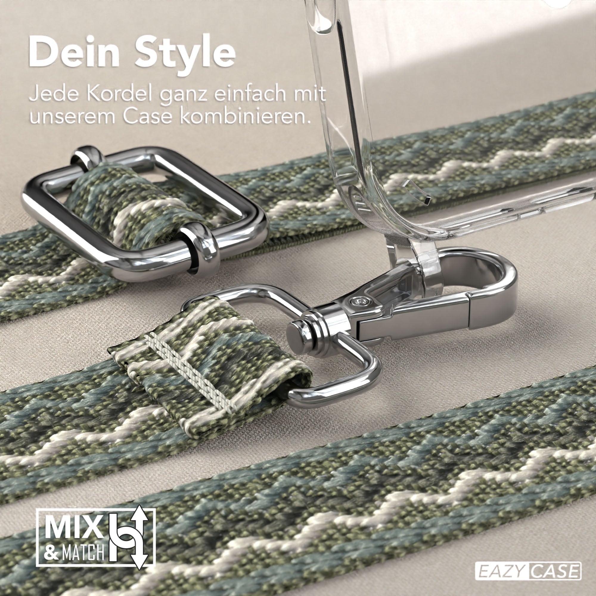 iPhone 16 Pro Max Handykette mit MagSafe Boho Band verstellbar 