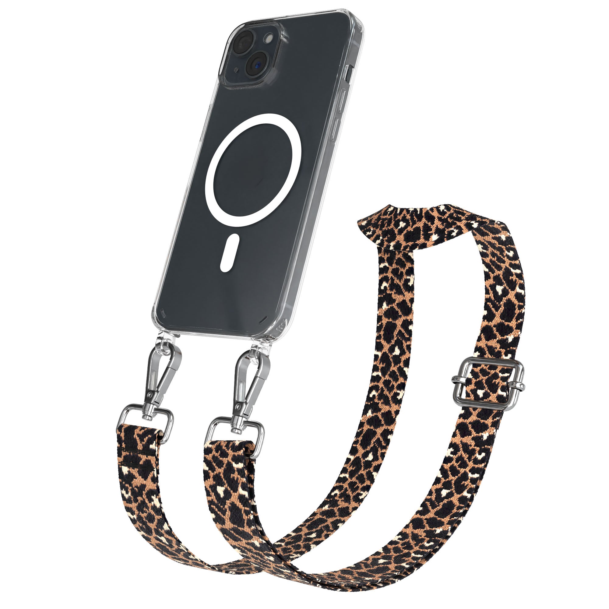 iPhone 15 Plus MagSafe Handykette mit verstellbarem Boho Band Set 