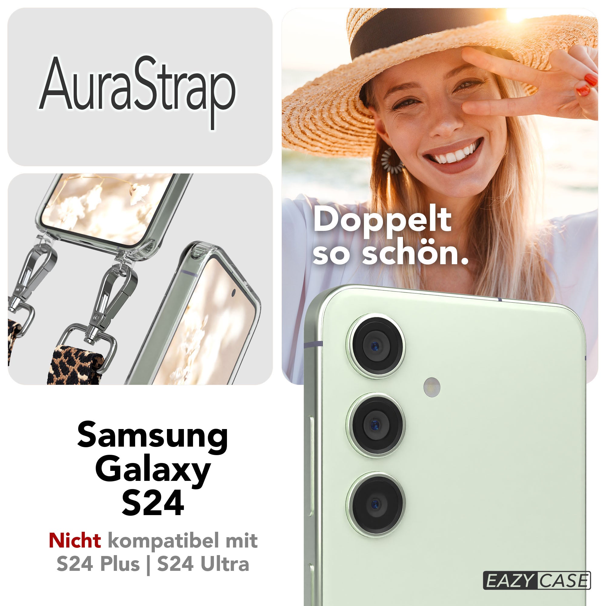 Samsung Galaxy S24 Handykette MagSafe mit verstellbarem Boho Band Set 