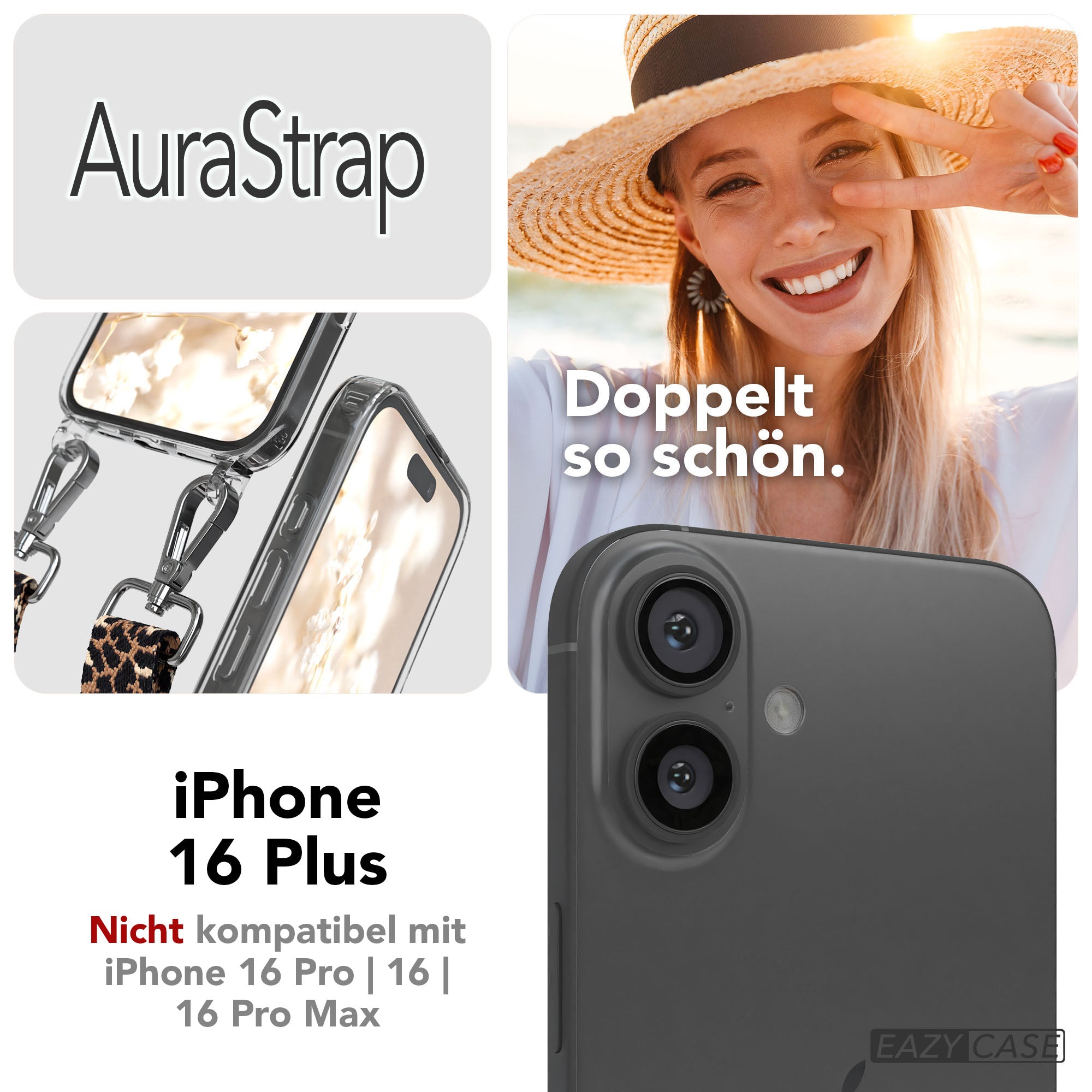 iPhone 16 Plus MagSafe Handykette mit Boho Band Set EAZY CASE 