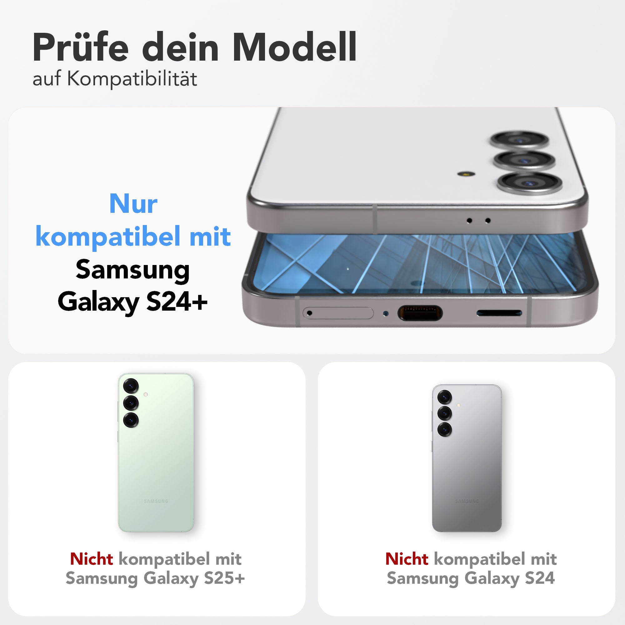 Galaxy S24 Plus 2er Set Glasfolie + Installationsrahmen