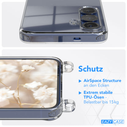 Samsung Galaxy S25 Handykette mit verstellbarem Boho Trageriemen Set 