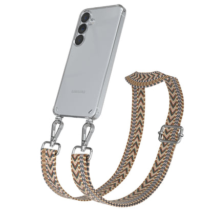 Samsung Galaxy S25 Handykette mit verstellbarem Boho Trageriemen Set 