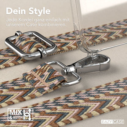 Samsung Galaxy S25 Handykette mit verstellbarem Boho Trageriemen Set 