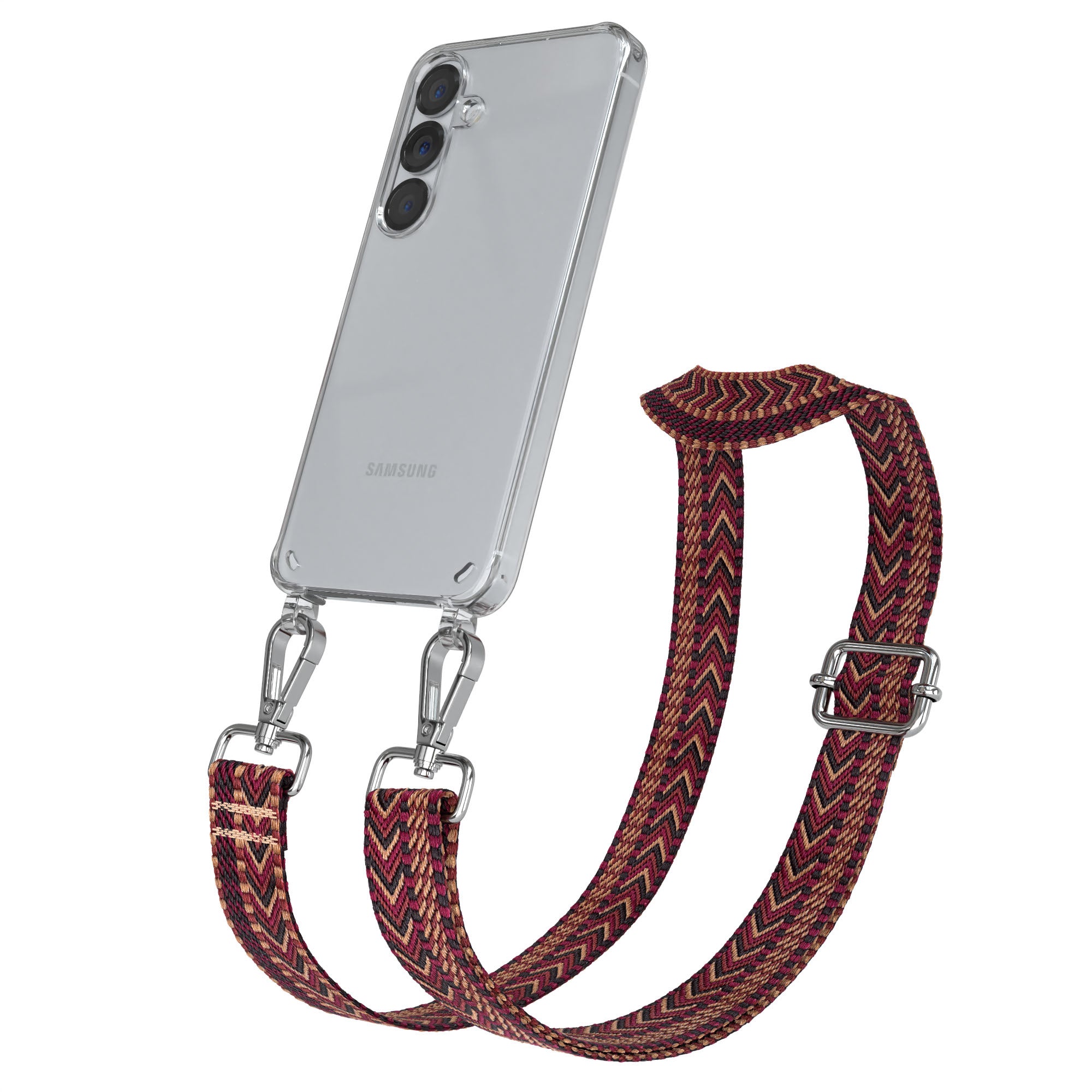 Samsung Galaxy S25 Handykette mit verstellbarem Boho Trageriemen Set 