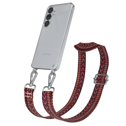 Samsung Galaxy S25 Handykette mit verstellbarem Boho Trageriemen Set 