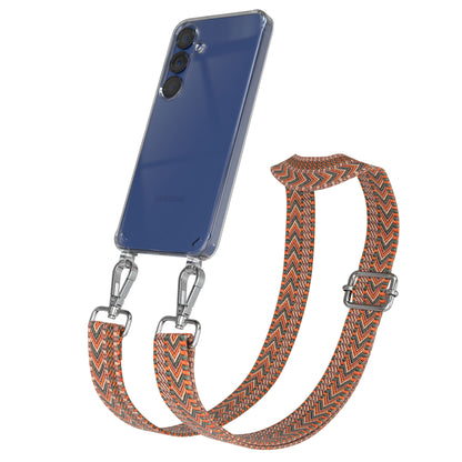 Samsung Galaxy S25 Handykette mit verstellbarem Boho Trageriemen Set 