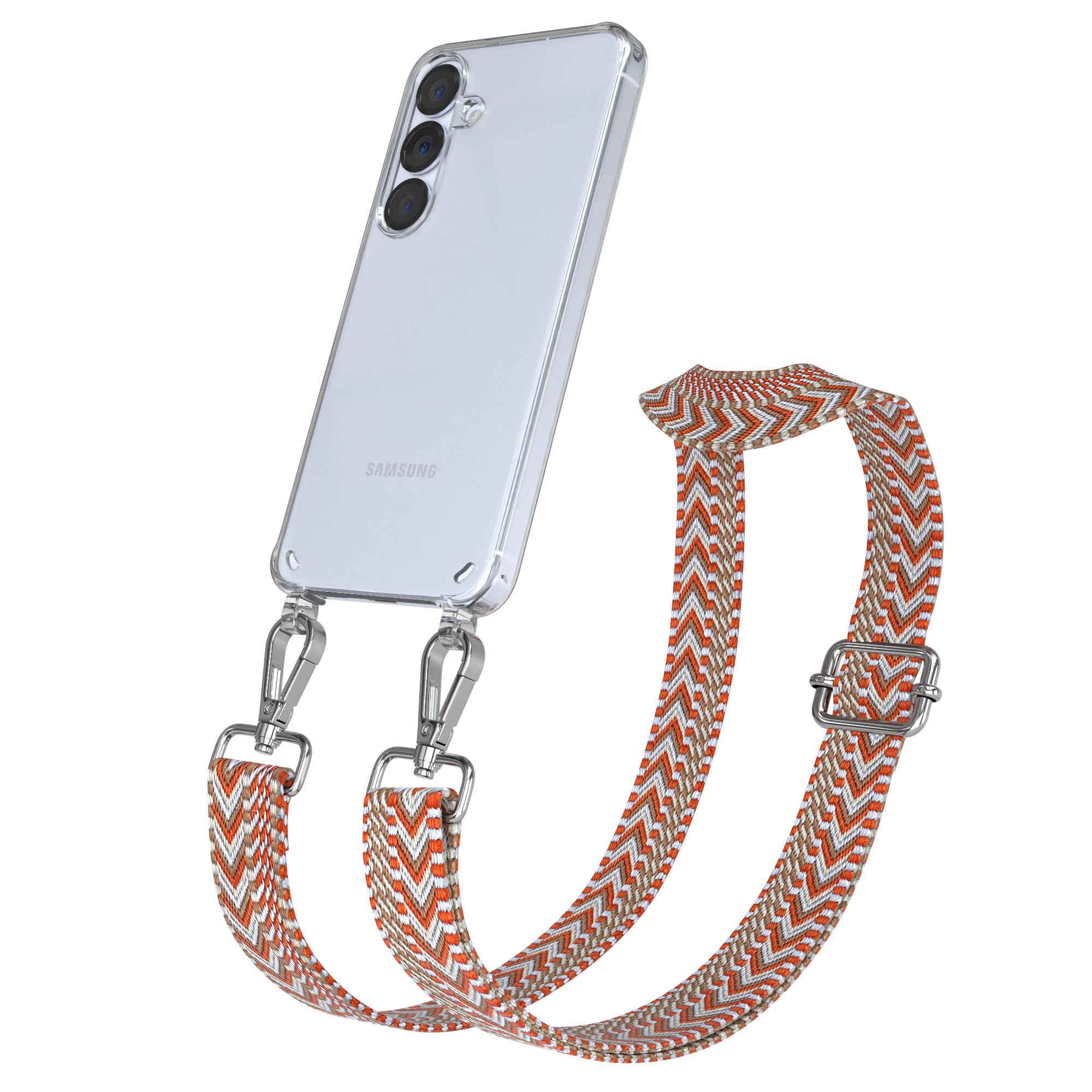 Samsung Galaxy S25 Handykette mit verstellbarem Boho Trageriemen Set 