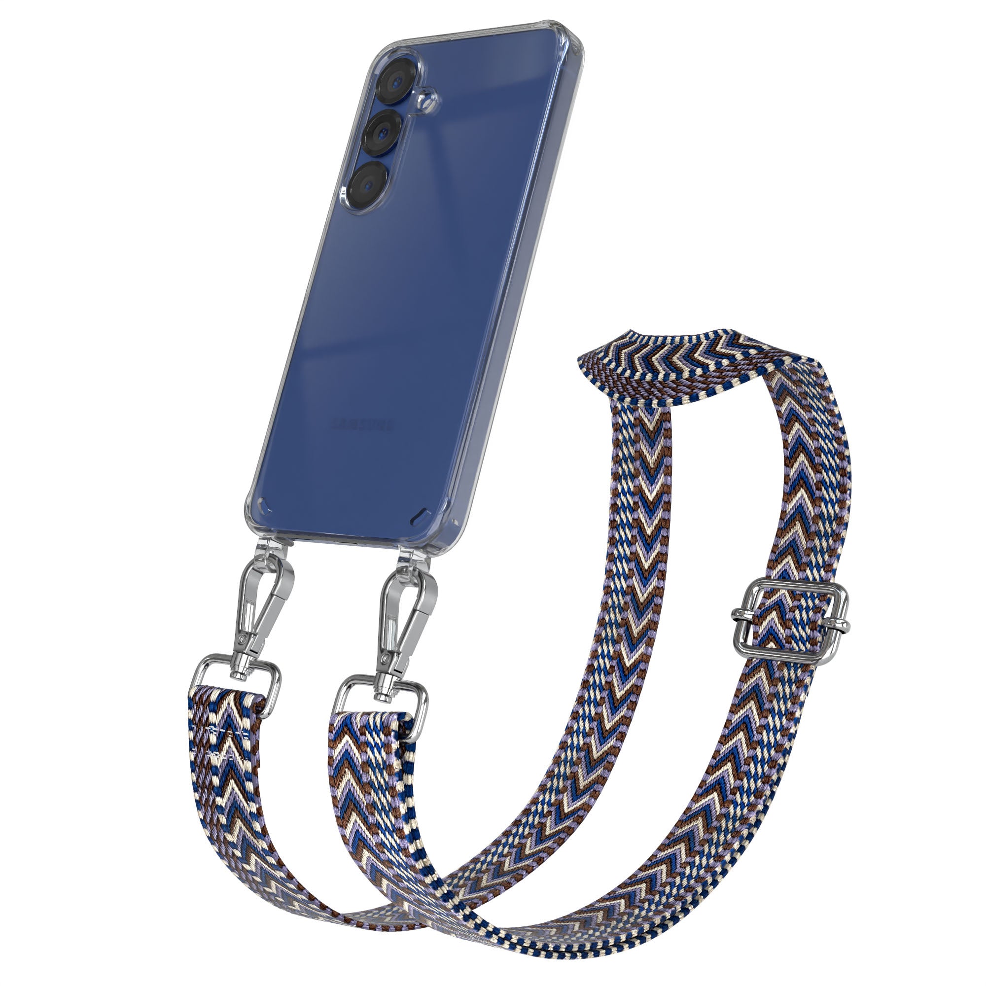 Samsung Galaxy S25 Handykette mit verstellbarem Boho Trageriemen Set 