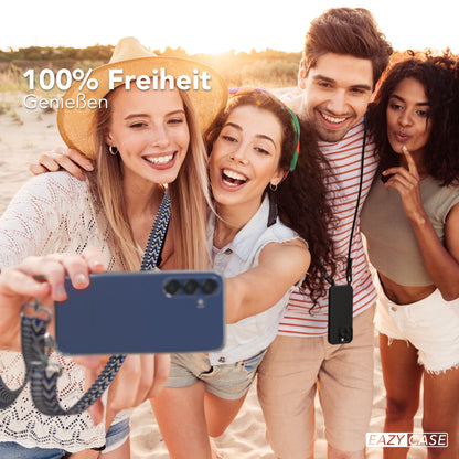 Samsung Galaxy S25 Handykette mit verstellbarem Boho Trageriemen Set 