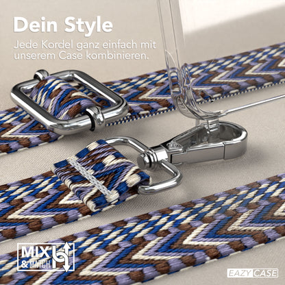 Samsung Galaxy S25 Handykette mit verstellbarem Boho Trageriemen Set 