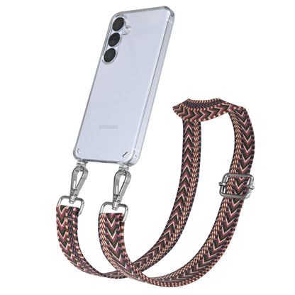 Samsung Galaxy S25 Handykette mit verstellbarem Boho Trageriemen Set 