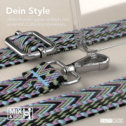 Samsung Galaxy S25 Handykette mit verstellbarem Boho Trageriemen Set 