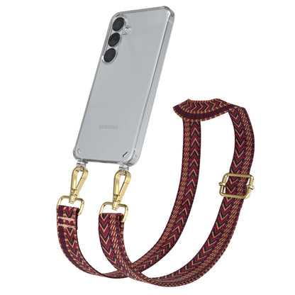 Samsung Galaxy S25 Handykette mit verstellbarem Boho Trageriemen Set 