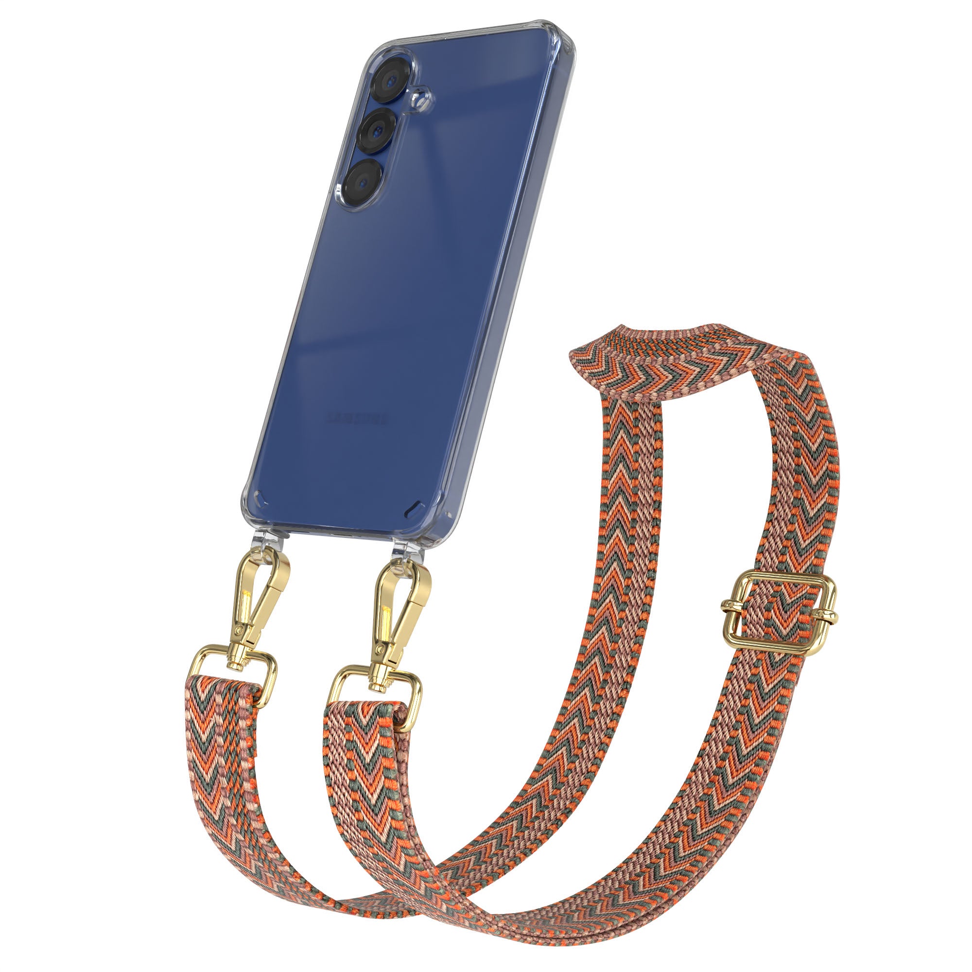 Samsung Galaxy S25 Handykette mit verstellbarem Boho Trageriemen Set 