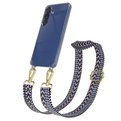 Samsung Galaxy S25 Handykette mit verstellbarem Boho Trageriemen Set 
