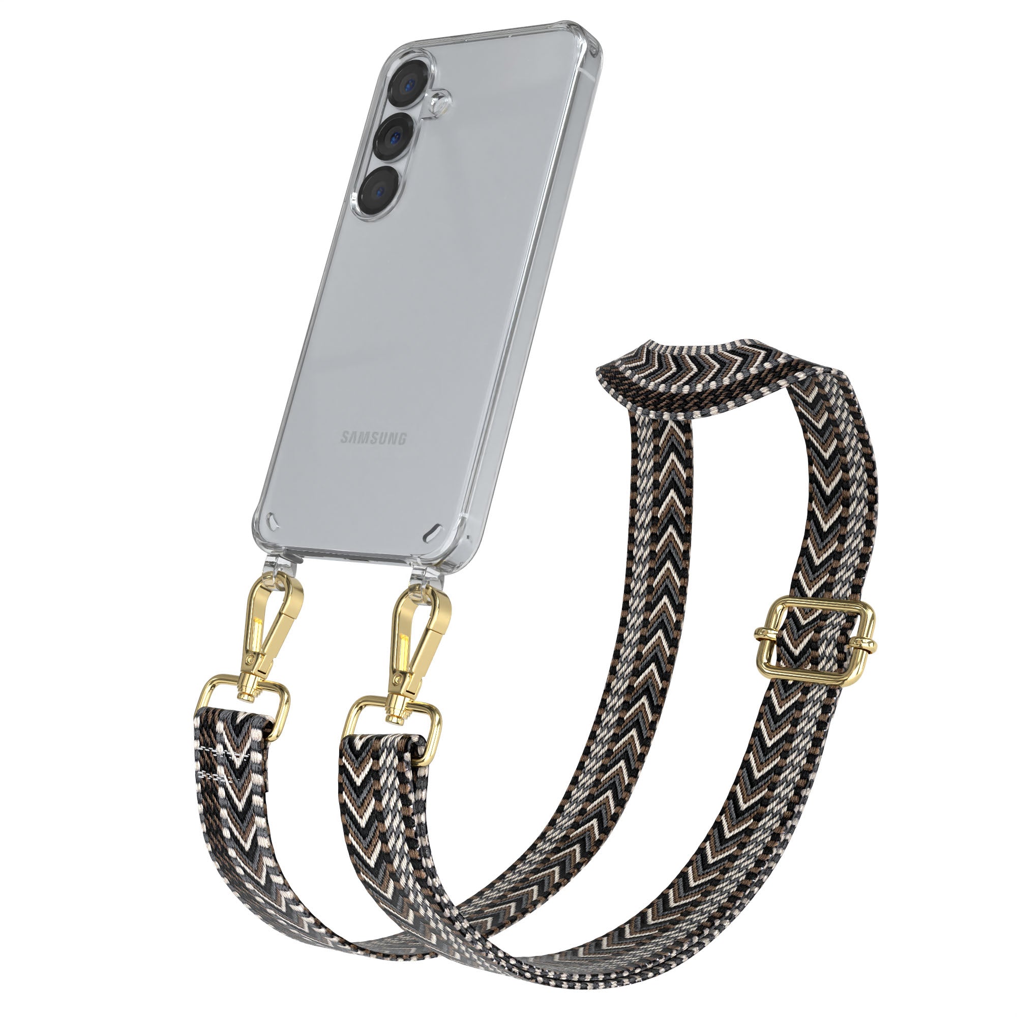Samsung Galaxy S25 Handykette mit verstellbarem Boho Trageriemen Set 