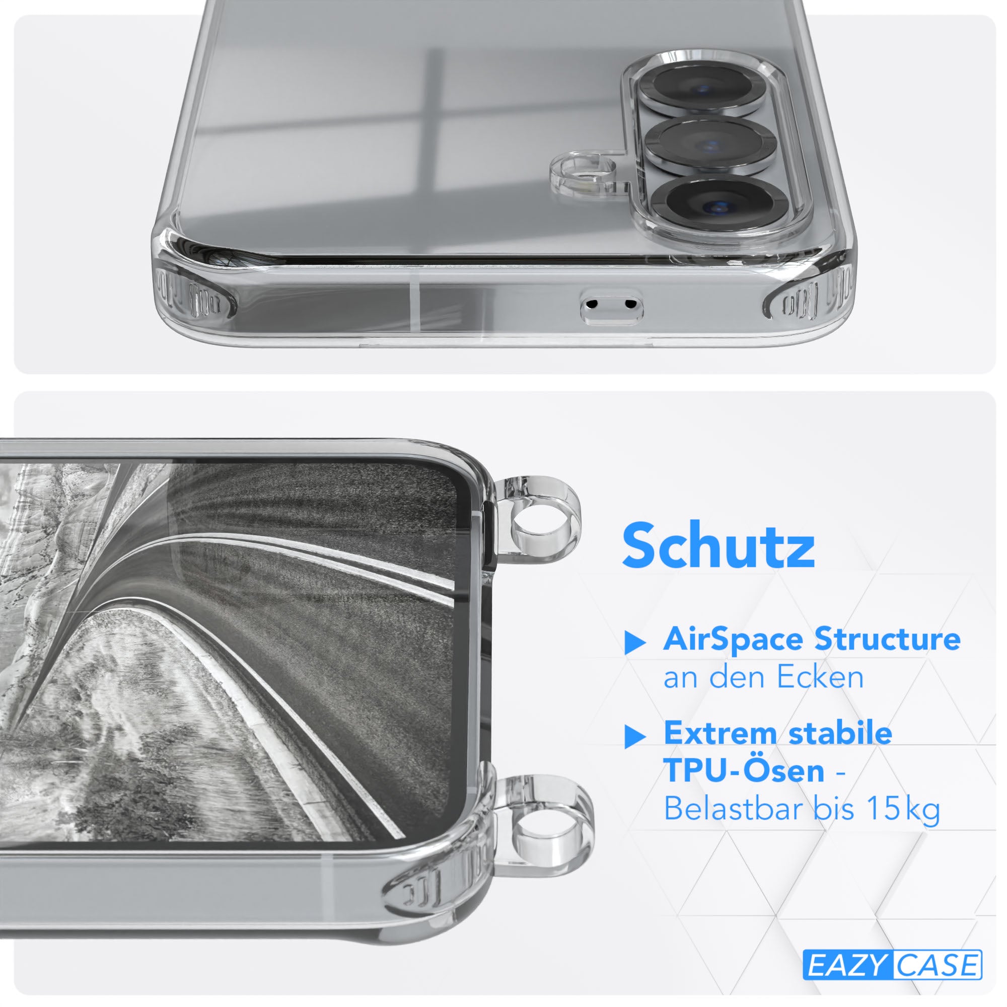 Galaxy S25 Serie Hülle + Kordel mit Karabinern
