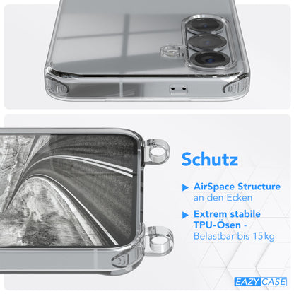 Galaxy S25 Hülle + Kordel mit Karabinern