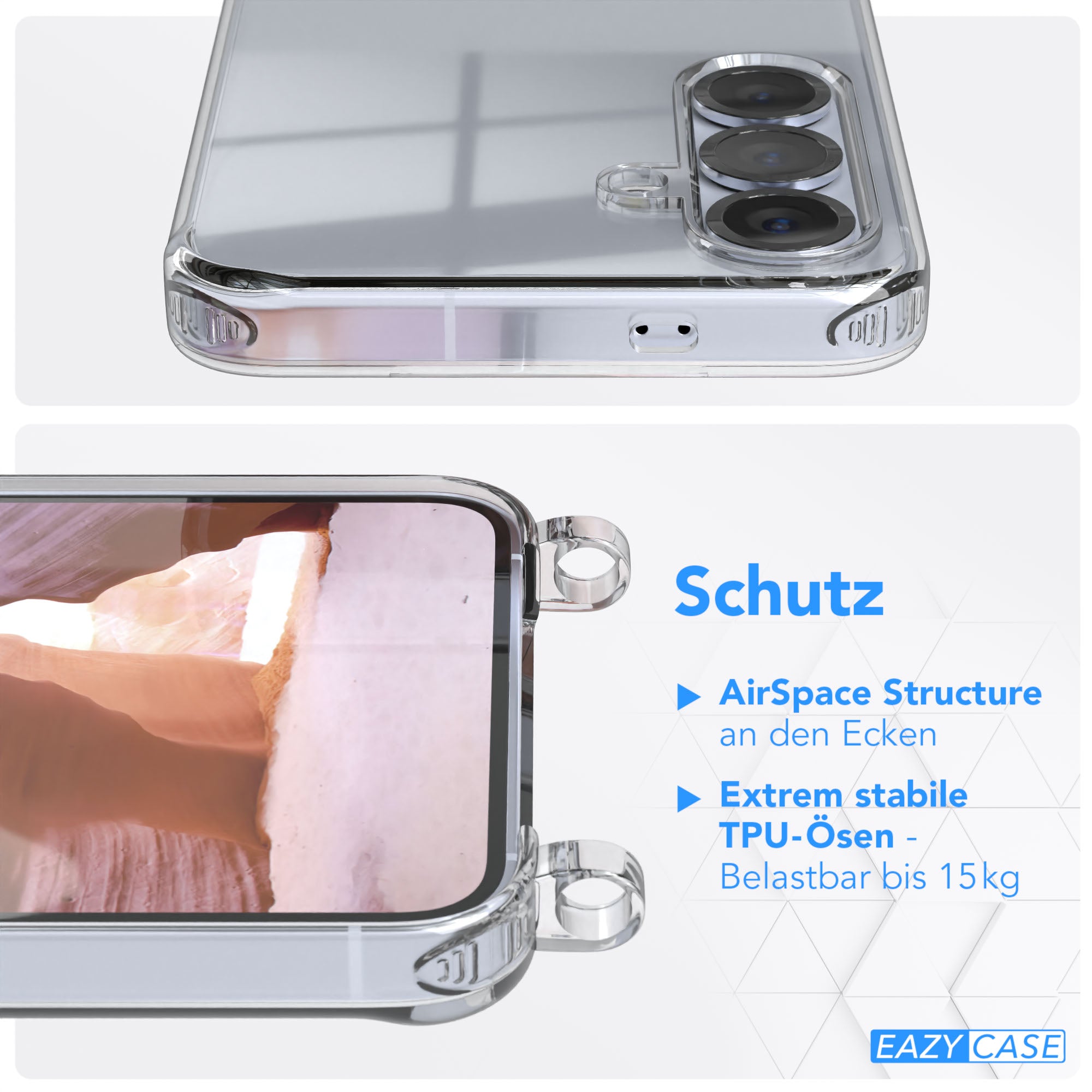 Galaxy S25 Serie Hülle + Kordel mit Karabinern