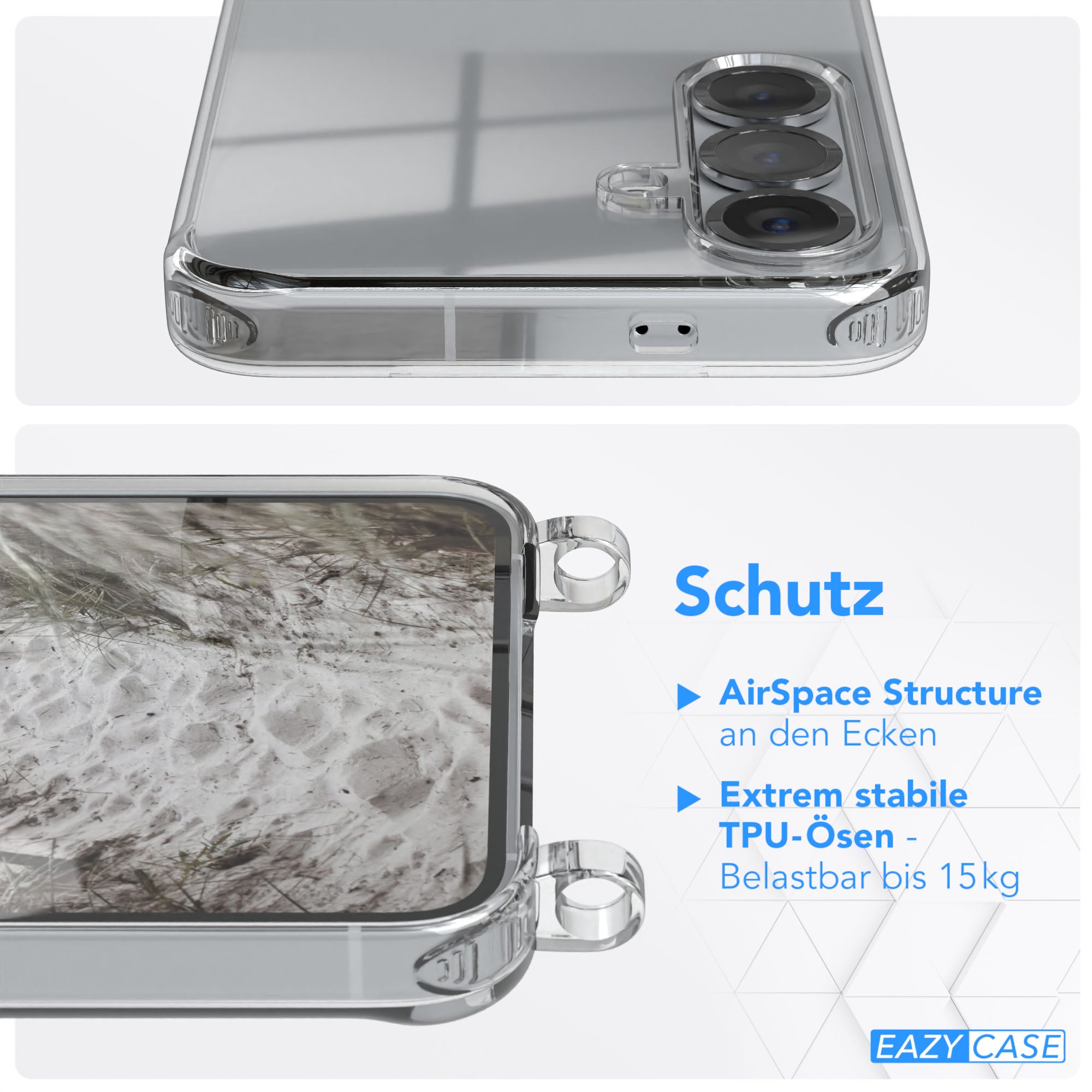 Galaxy S25 Serie Hülle + Kordel mit Karabinern