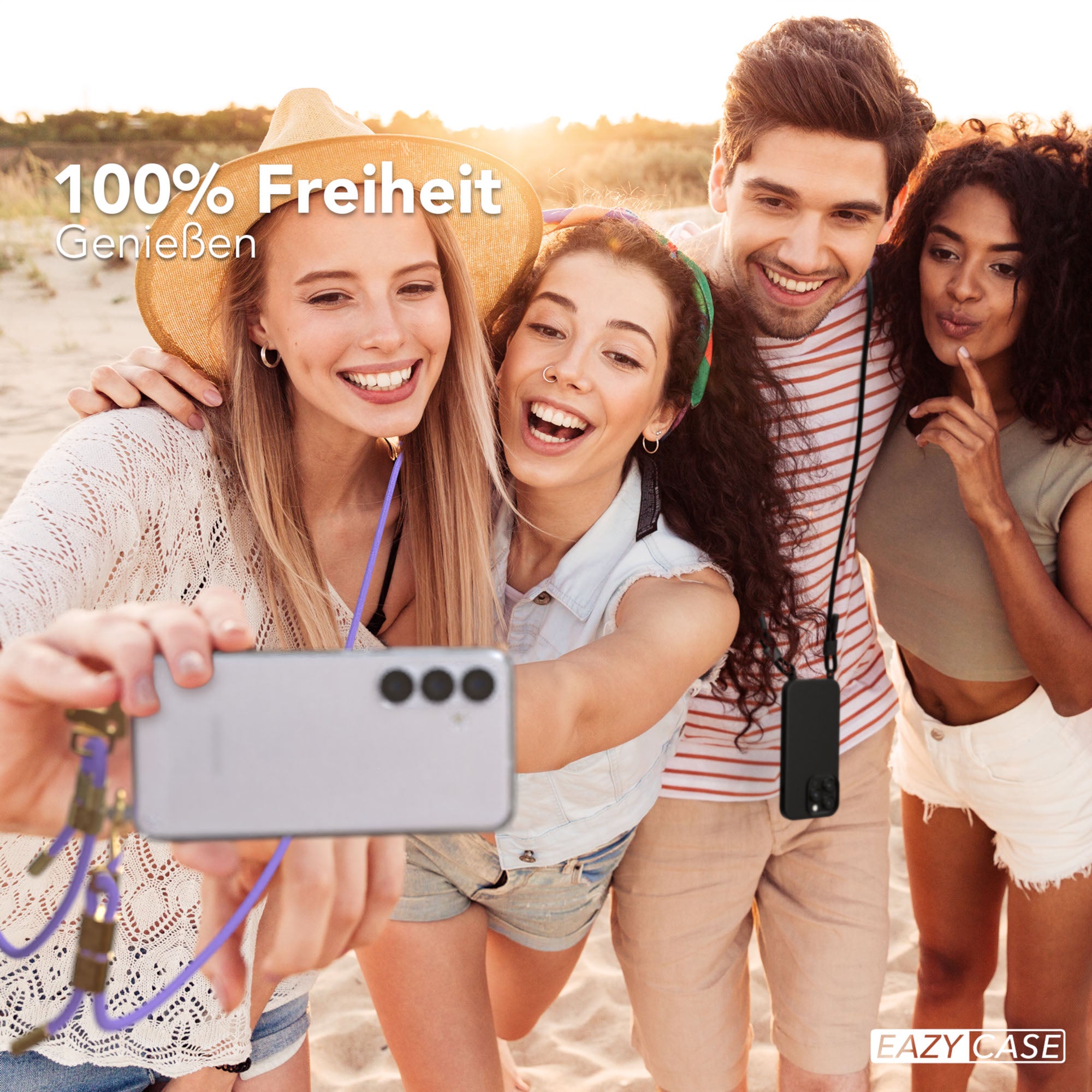 Galaxy S25 Serie Hülle + Kordel mit Karabinern