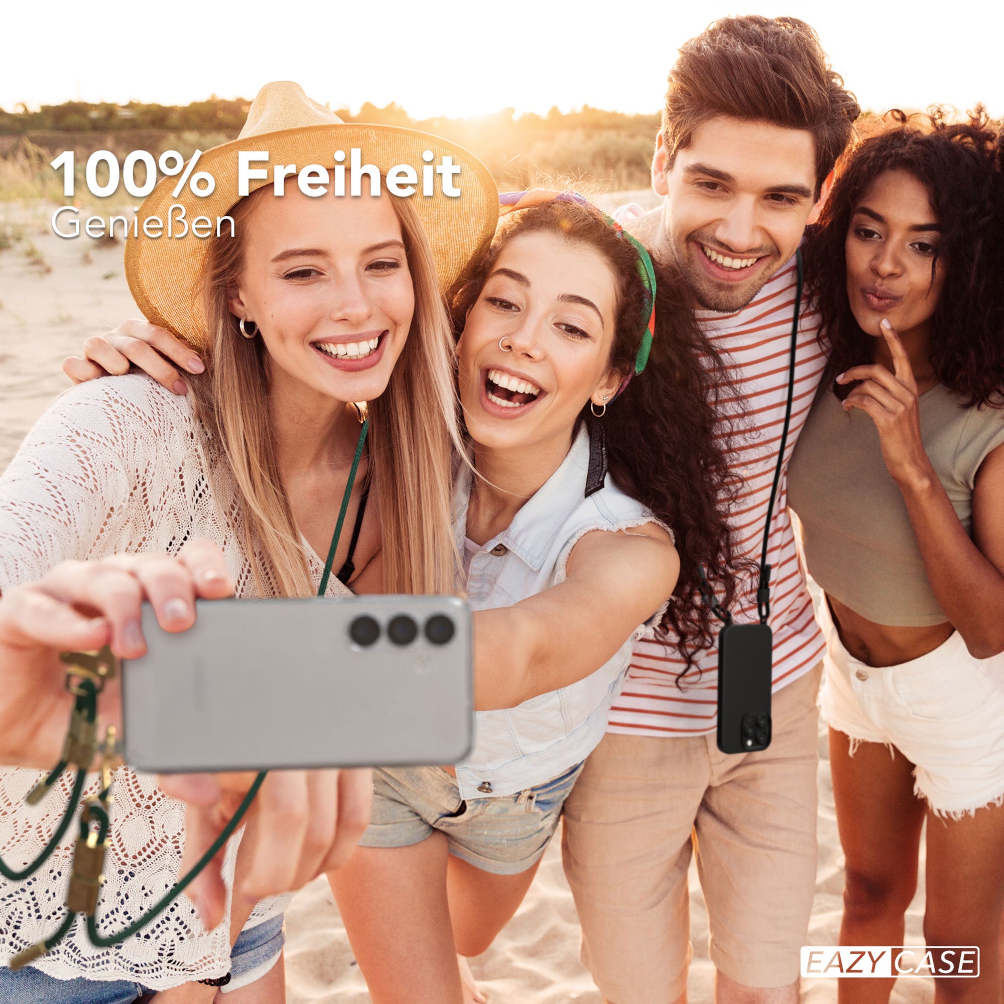 Galaxy S25 Serie Hülle + Kordel mit Karabinern
