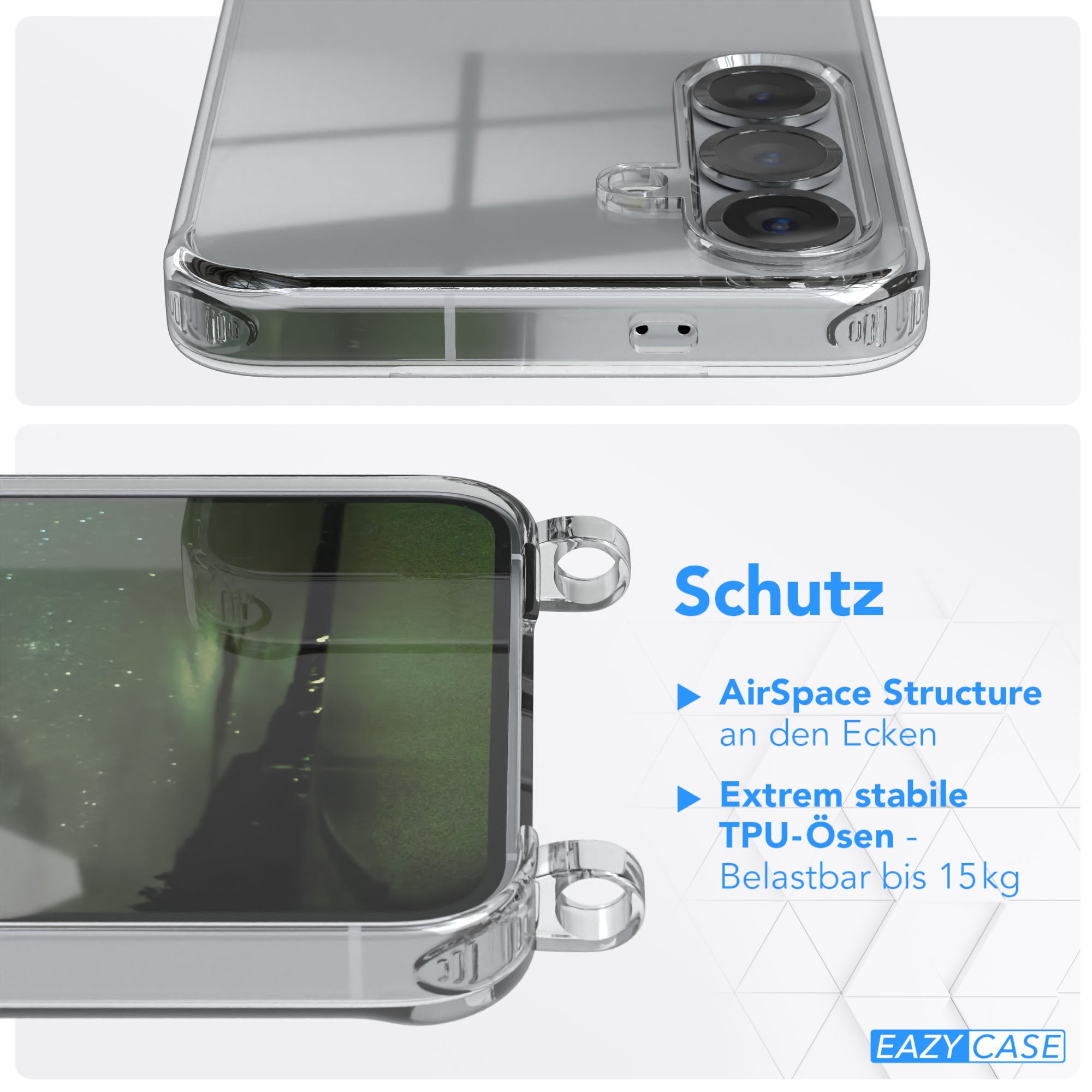 Galaxy S25 Serie Hülle + Kordel mit Karabinern