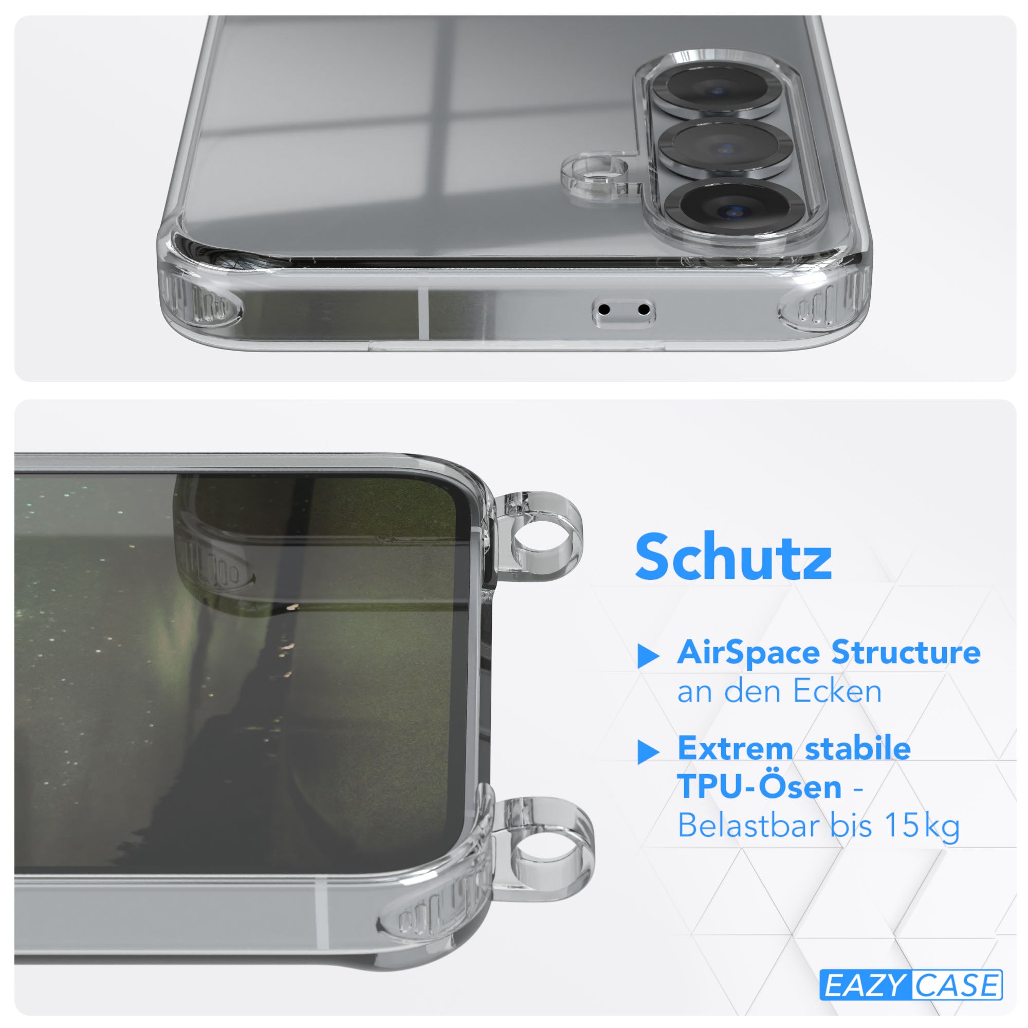 Galaxy S25 Serie transparente Hülle + Kordel