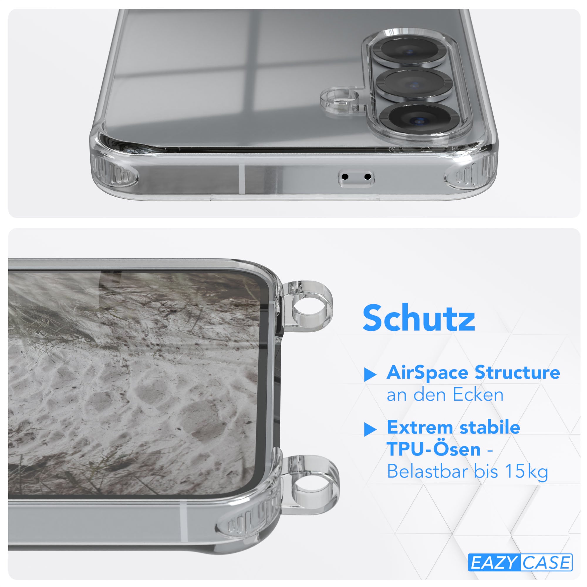 Galaxy S25 Serie transparente Hülle + Kordel