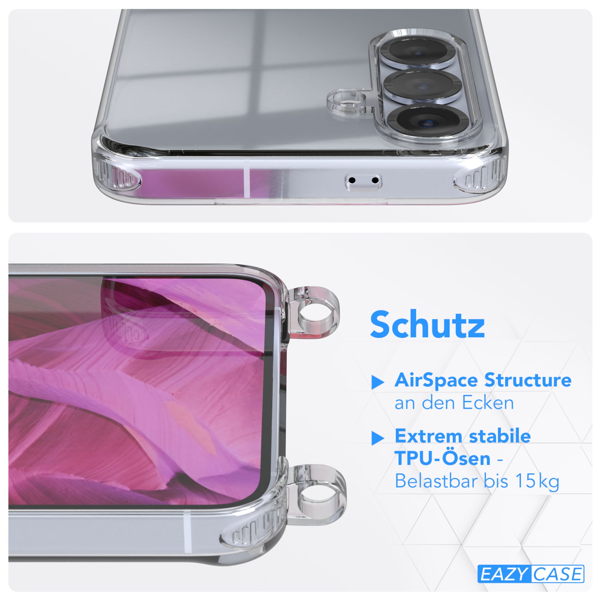 Galaxy S25 Serie transparente Hülle + Kordel