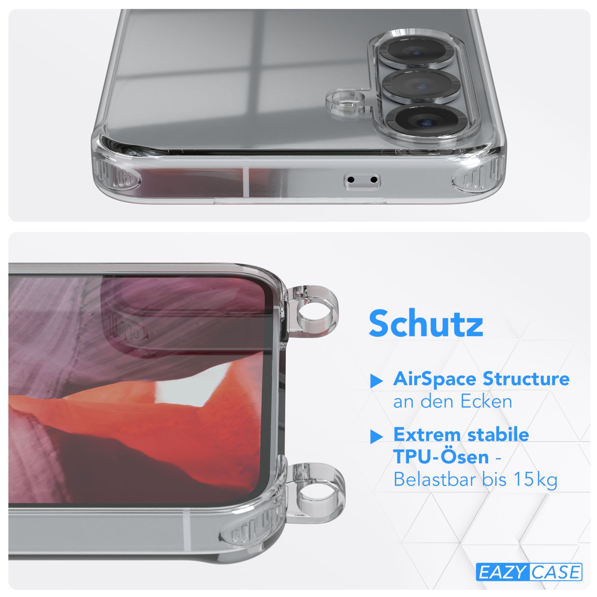 Galaxy S25 Serie transparente Hülle + Kordel