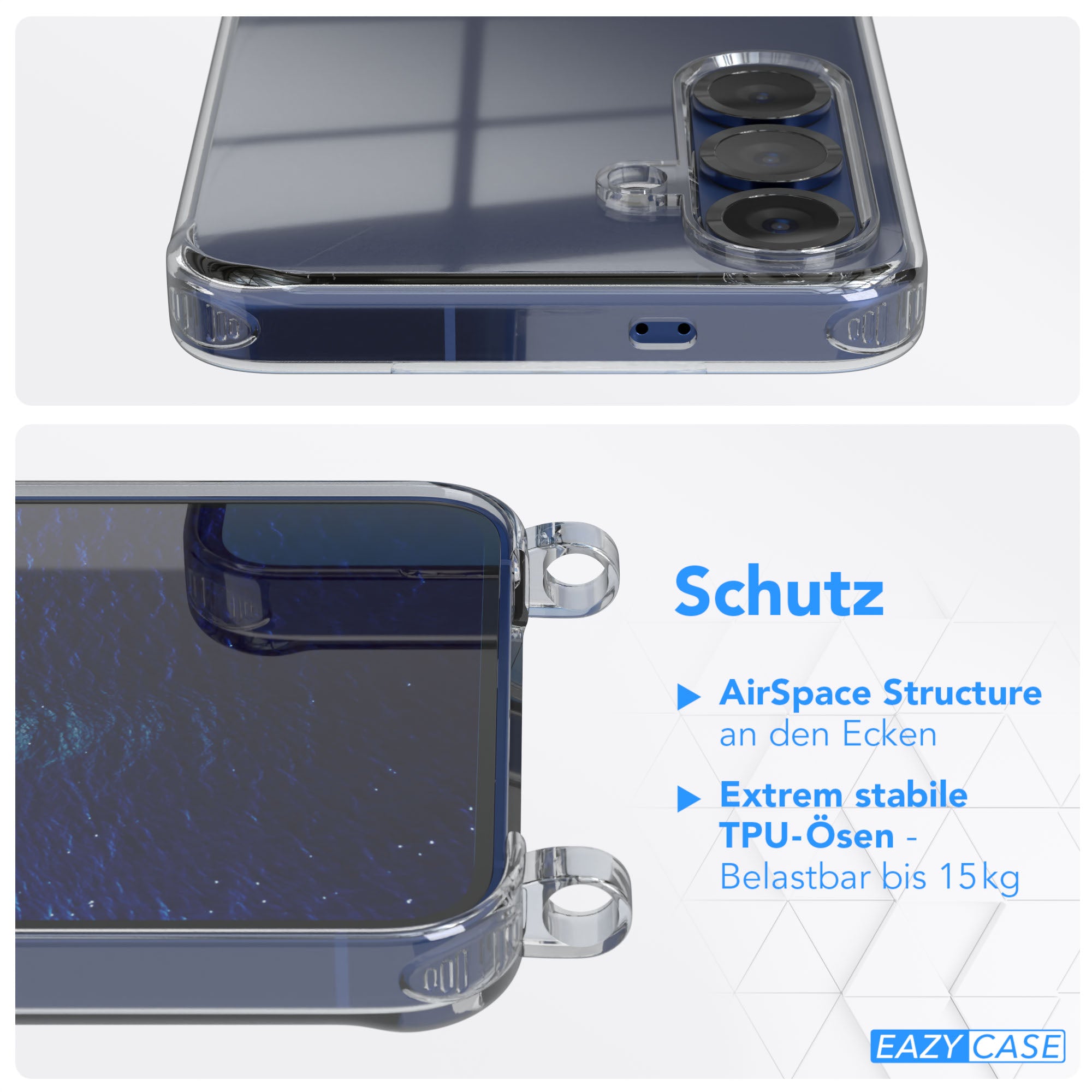 Galaxy S25 Serie transparente Hülle + Kordel