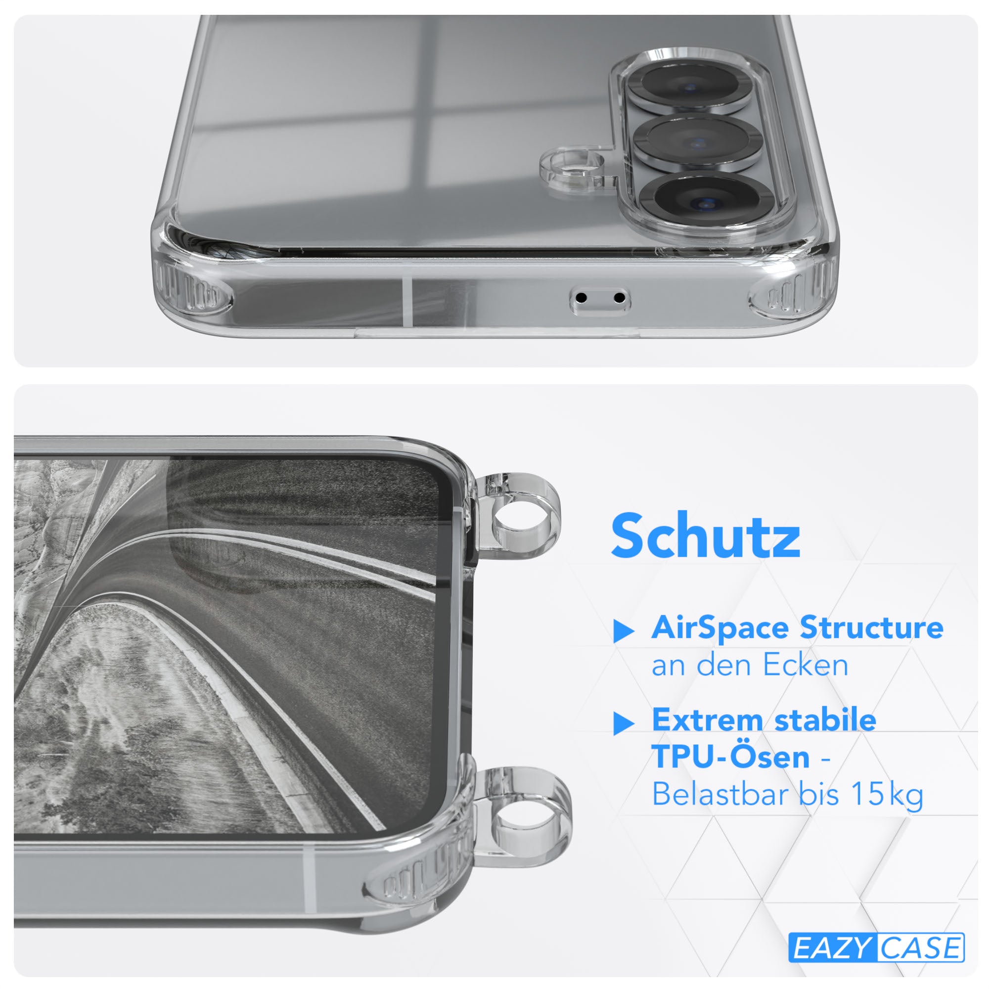 Galaxy S25 Serie transparente Hülle + Kordel