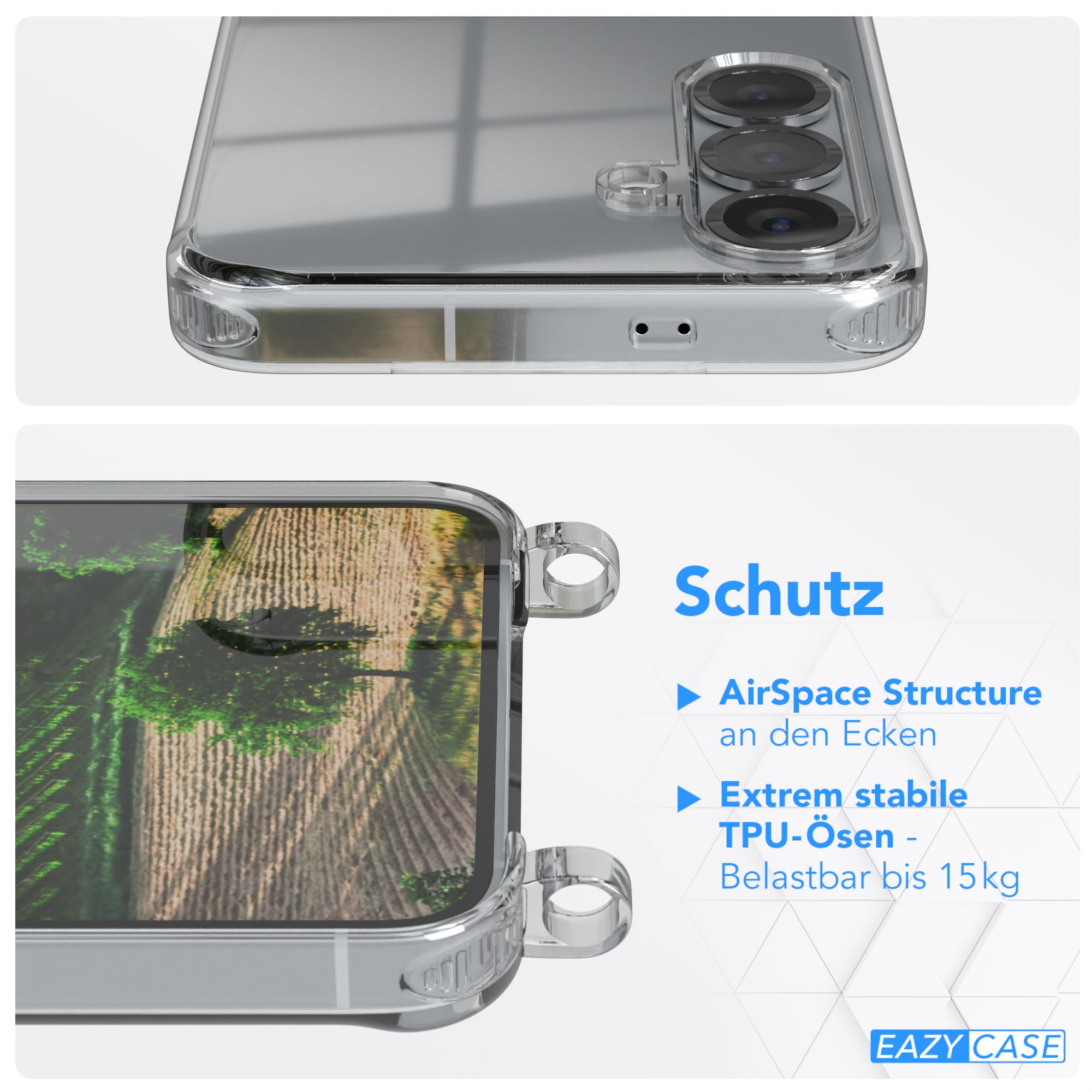 Galaxy S25 Serie transparente Hülle + Kordel
