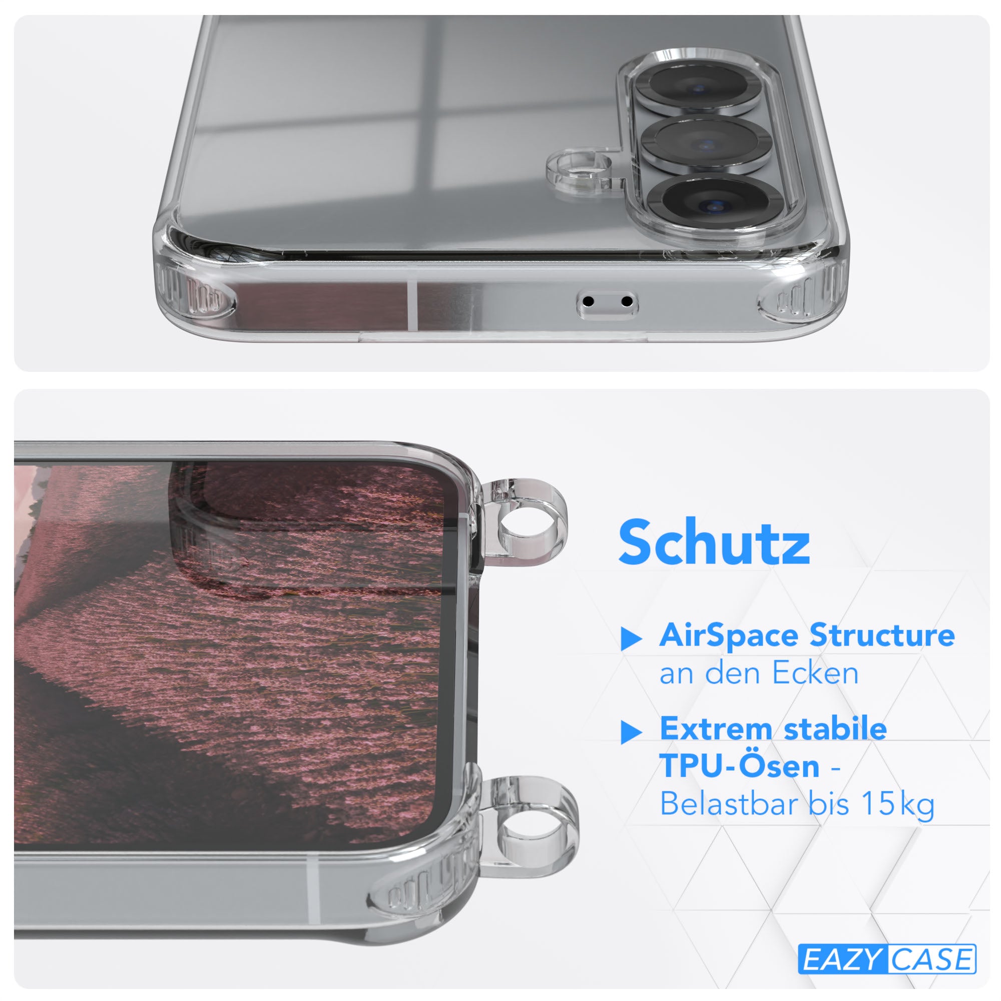 Galaxy S25 Serie transparente Hülle + Kordel