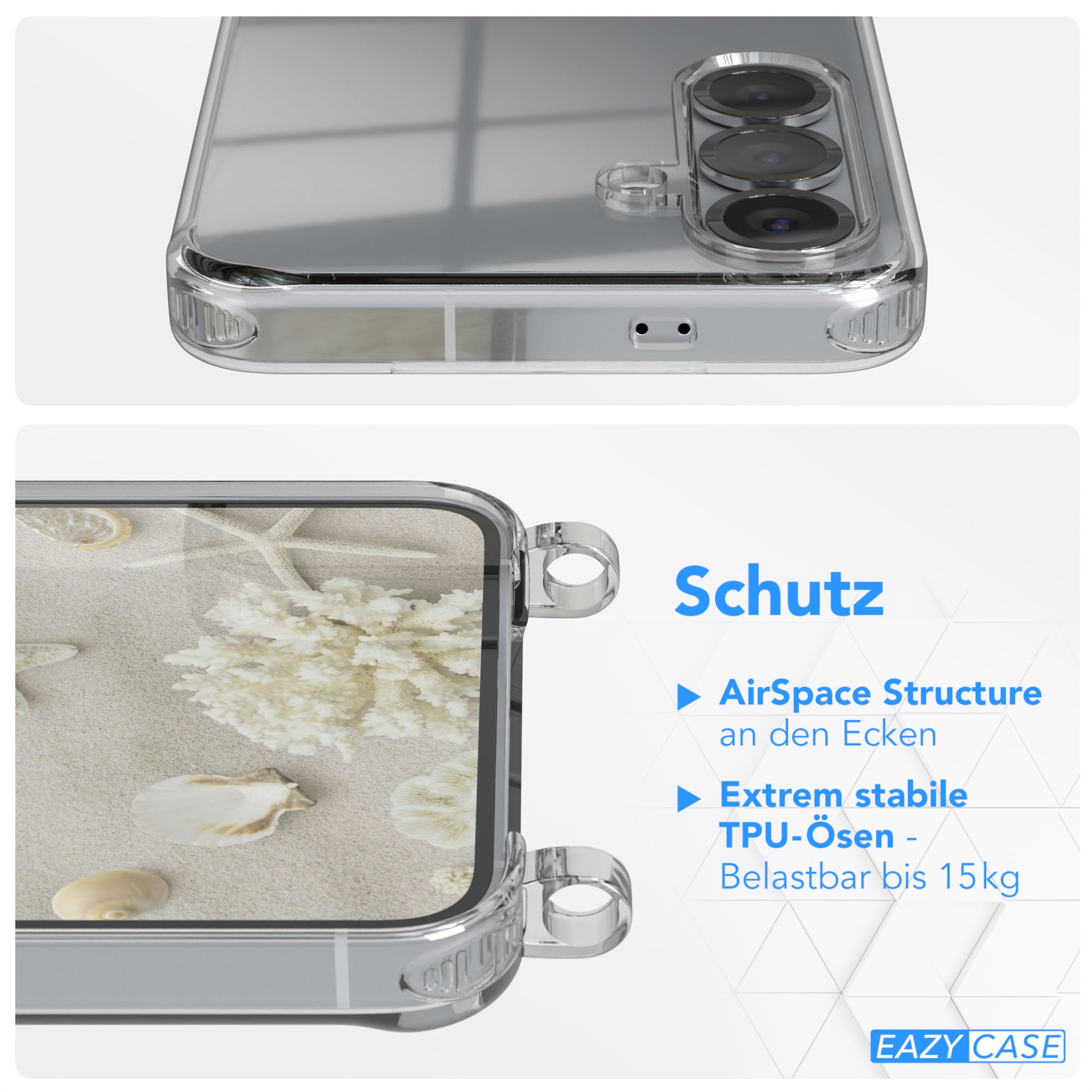 Galaxy S25 Serie transparente Hülle + Kordel