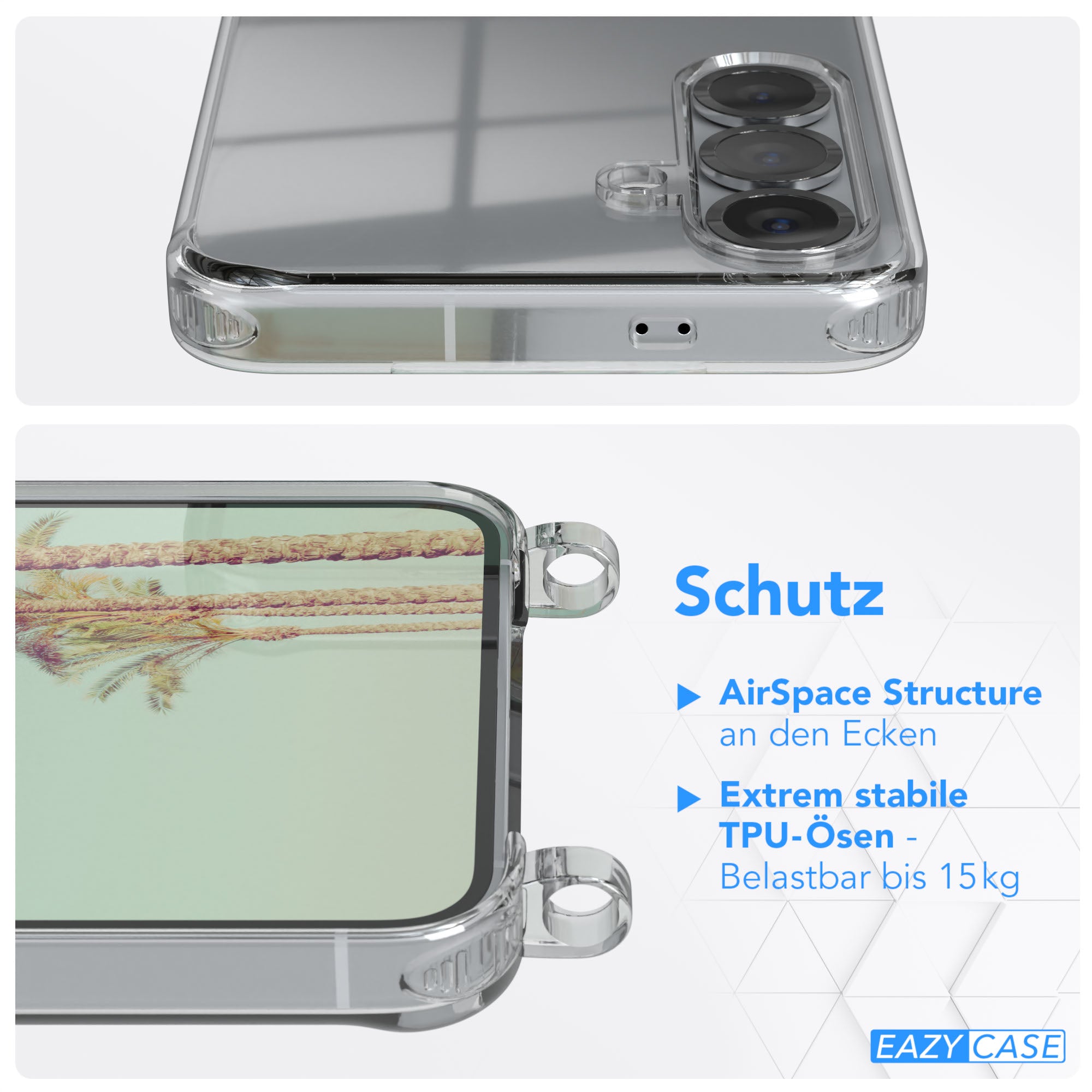 Galaxy S25 Serie transparente Hülle + Kordel