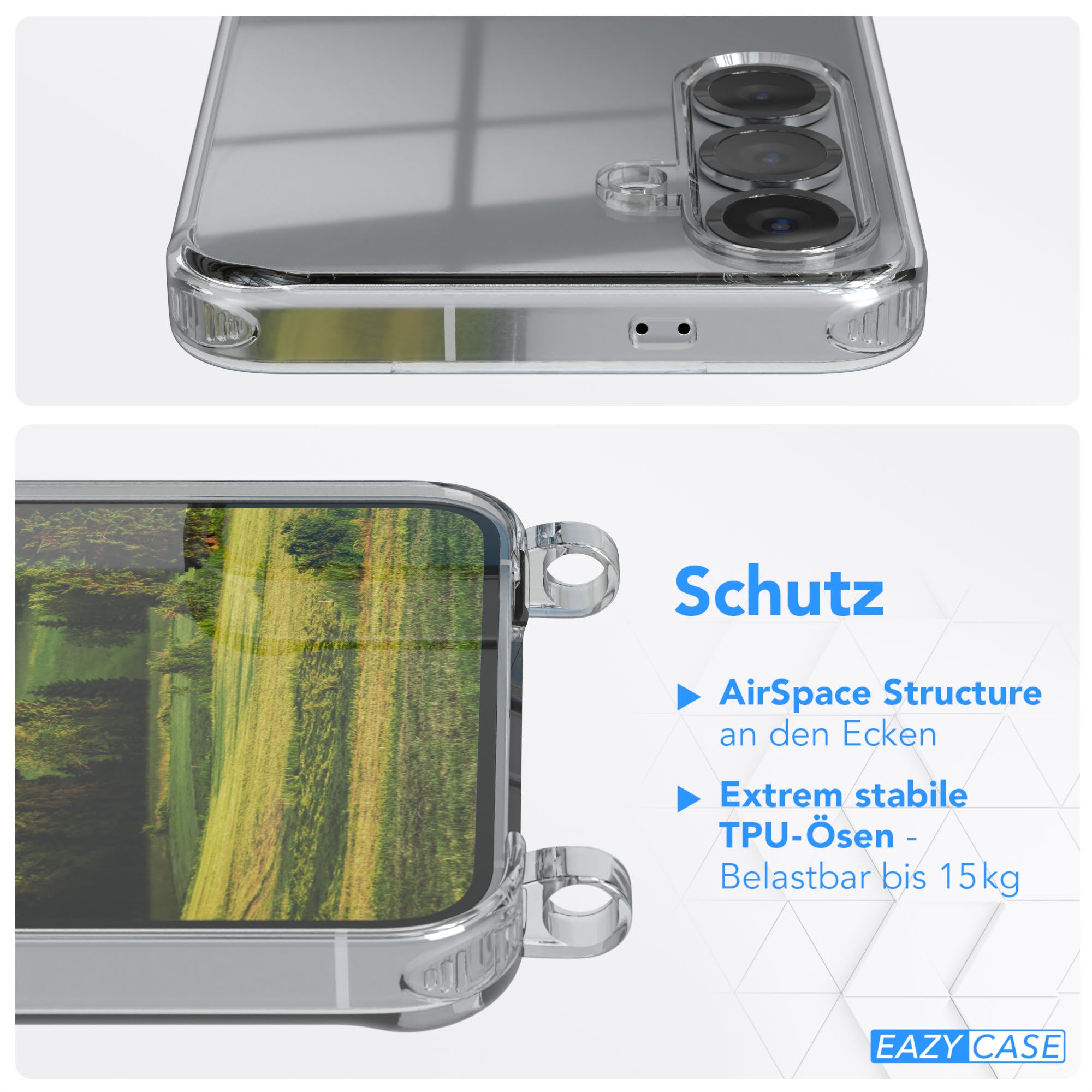 Galaxy S25 Serie transparente Hülle + Kordel